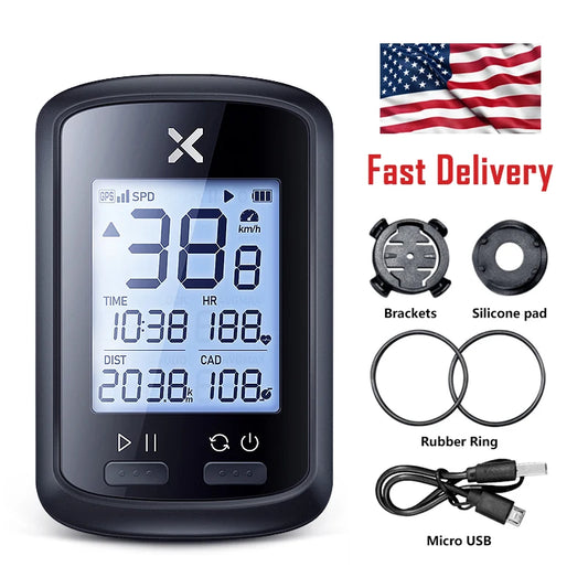 XOSS G+ GPS Bike Computer | Quad-Satellite, IPX7, Strava Sync, Barometer, 25-Day Battery