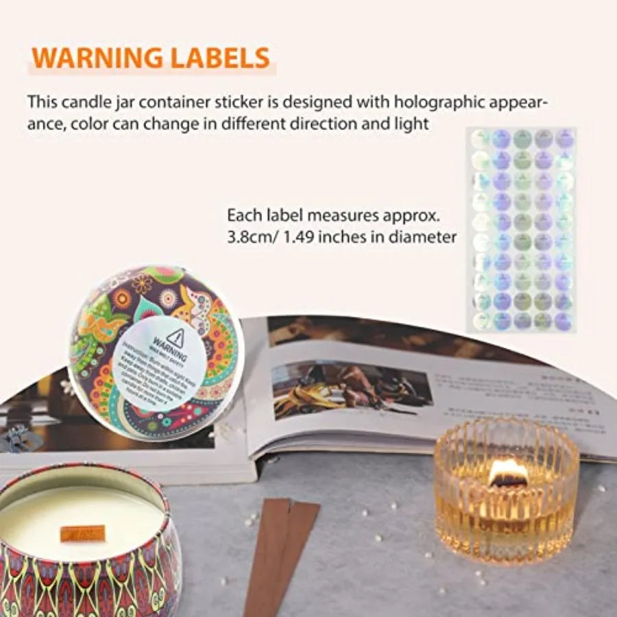 100-Piece Cherry Wood Candle Wicks Set with Stands & Glue Dots | StriveRiseFit