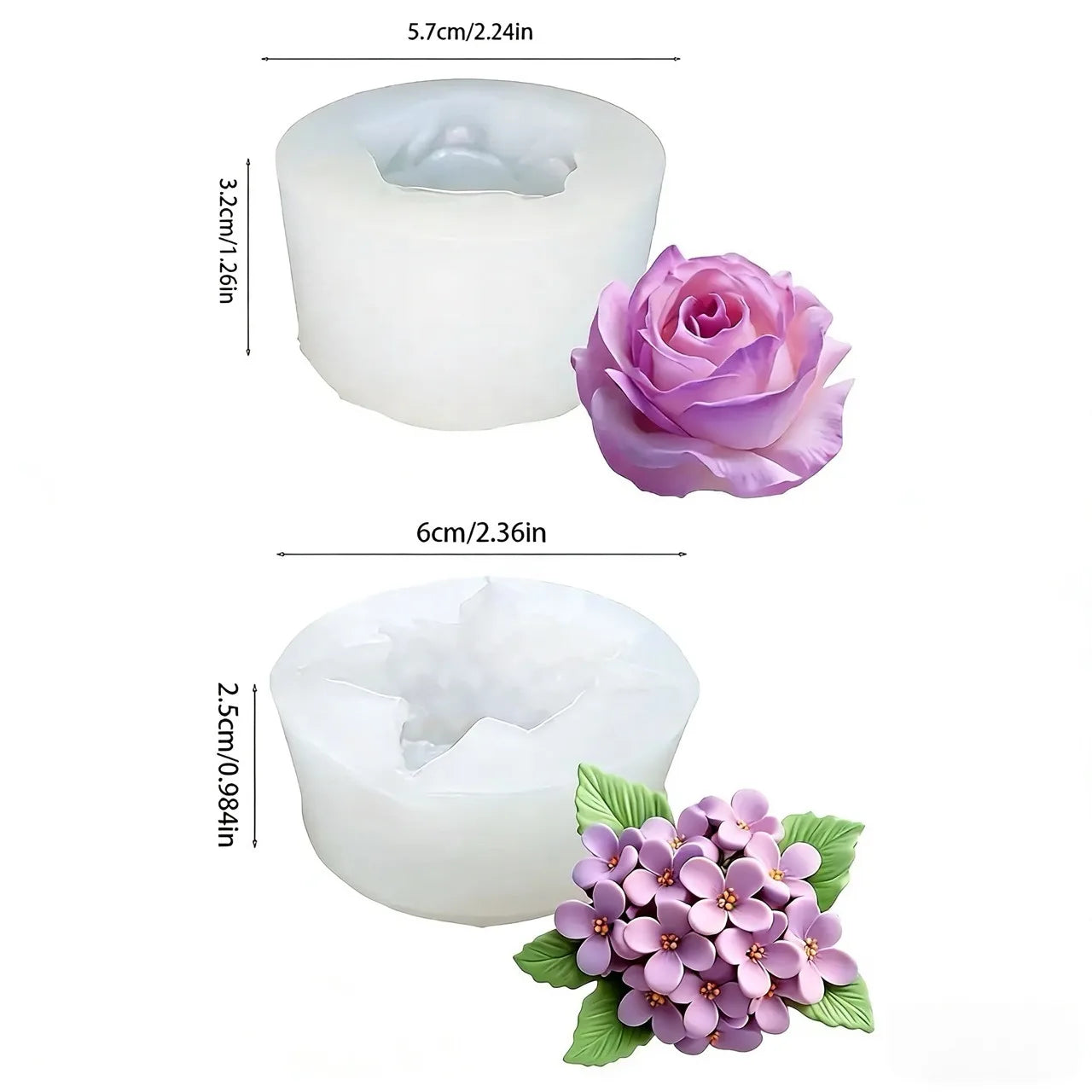 3D Rose Silicone Mold for Candles, Soap, Resin & Clay | StriveRiseFit