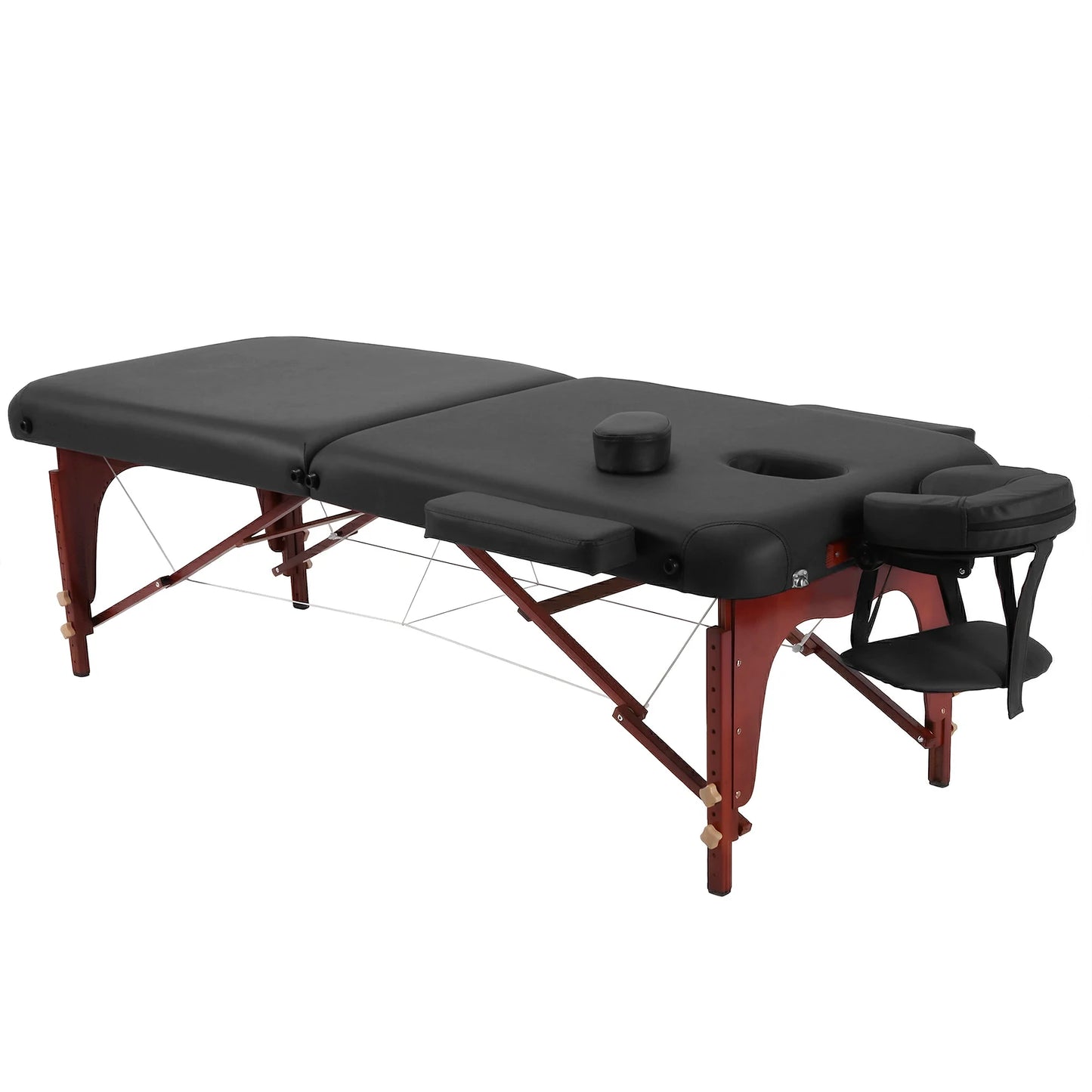 Professional Folding Massage Table | 73", 1500 lb, 4.33" Foam, Claret & Black