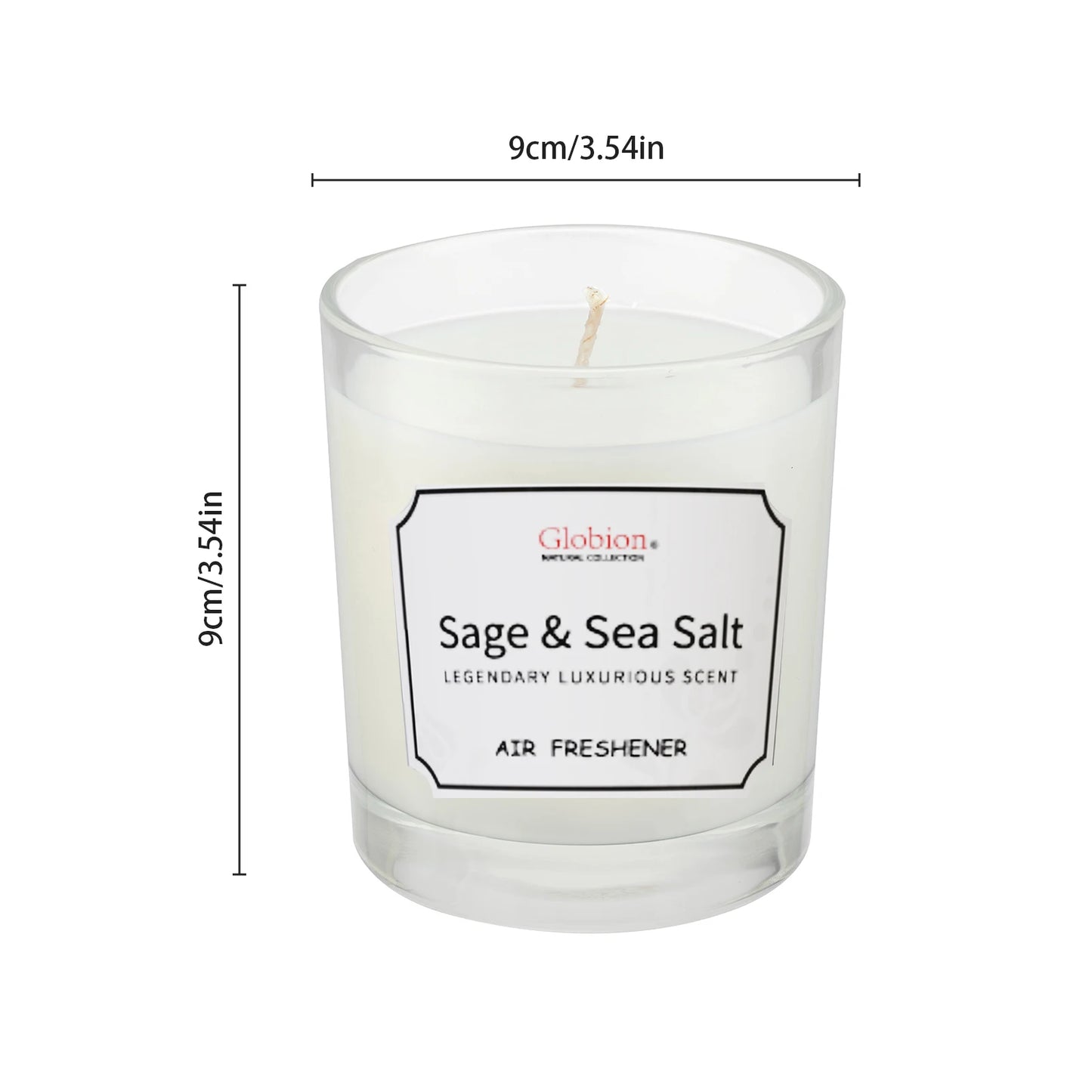 Sage & Sea Salt Scented Candle 7oz Glass Jar 45-Hour Burn | StriveRiseFit