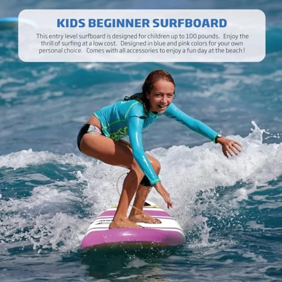 6ft Foam Funboard Surfboard with 3 Fins Leash & Wood Stringers for Beginner & Intermediate | StriveRiseFit