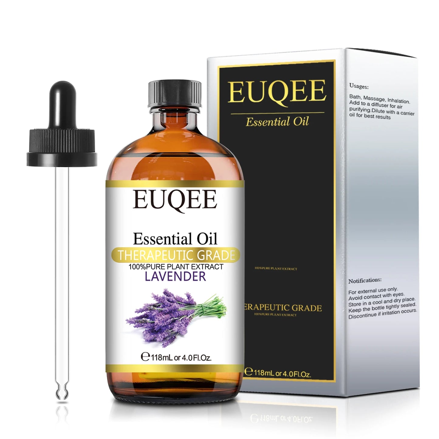 EUQEE 118ML Large Bottle of Essential Oil For Aroma Therapy Humidifier, DIY Soap, Massage