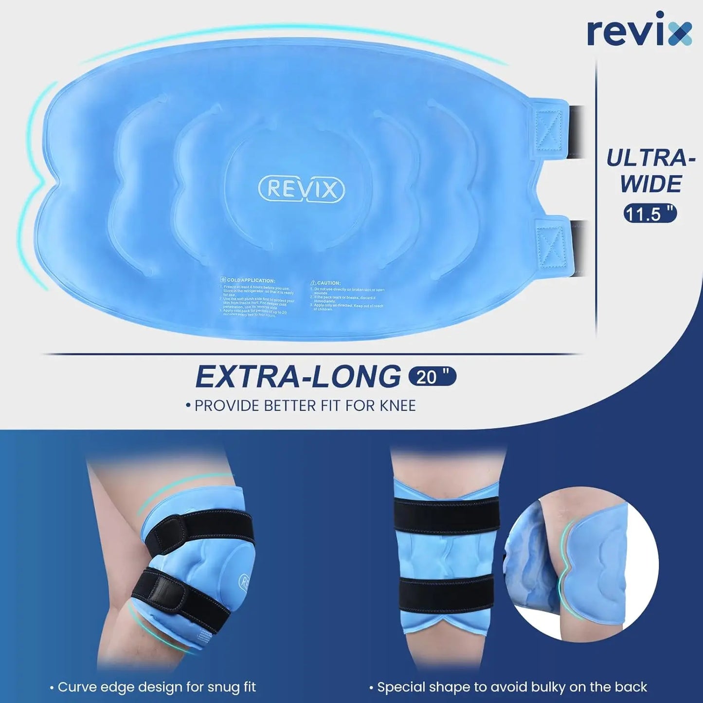Extra Large Knee Ice Pack Wrap | 20" Cold Compress, Reusable, Back & Shoulder Therapy