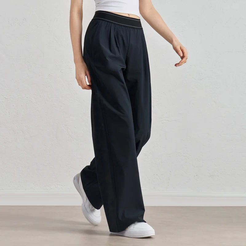 Lightweight Wide Leg Trousers Yoga Pants for Women 30" High Waisted Loose Casual Lounge Travel Work Sweatpants Women