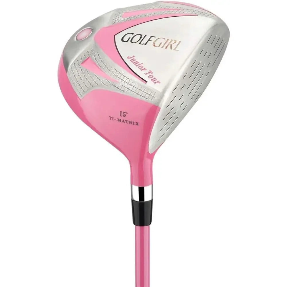 Junior Girls Golf Set | Pink Right-Handed Clubs, Graphite Shafts & Stand Bag (Ages 8-12)