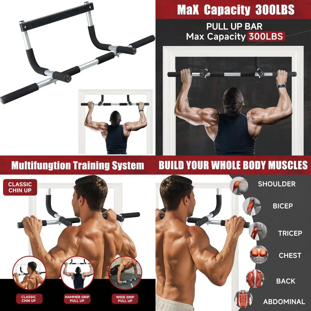 Pull-Up Bar For Door Frame,  Upper Body Fitness Workout For Home Gyms ~ Adjustable and Portable