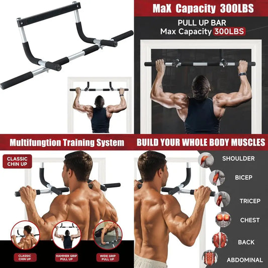 Pull-Up Bar For Door Frame,  Upper Body Fitness Workout For Home Gyms ~ Adjustable and Portable
