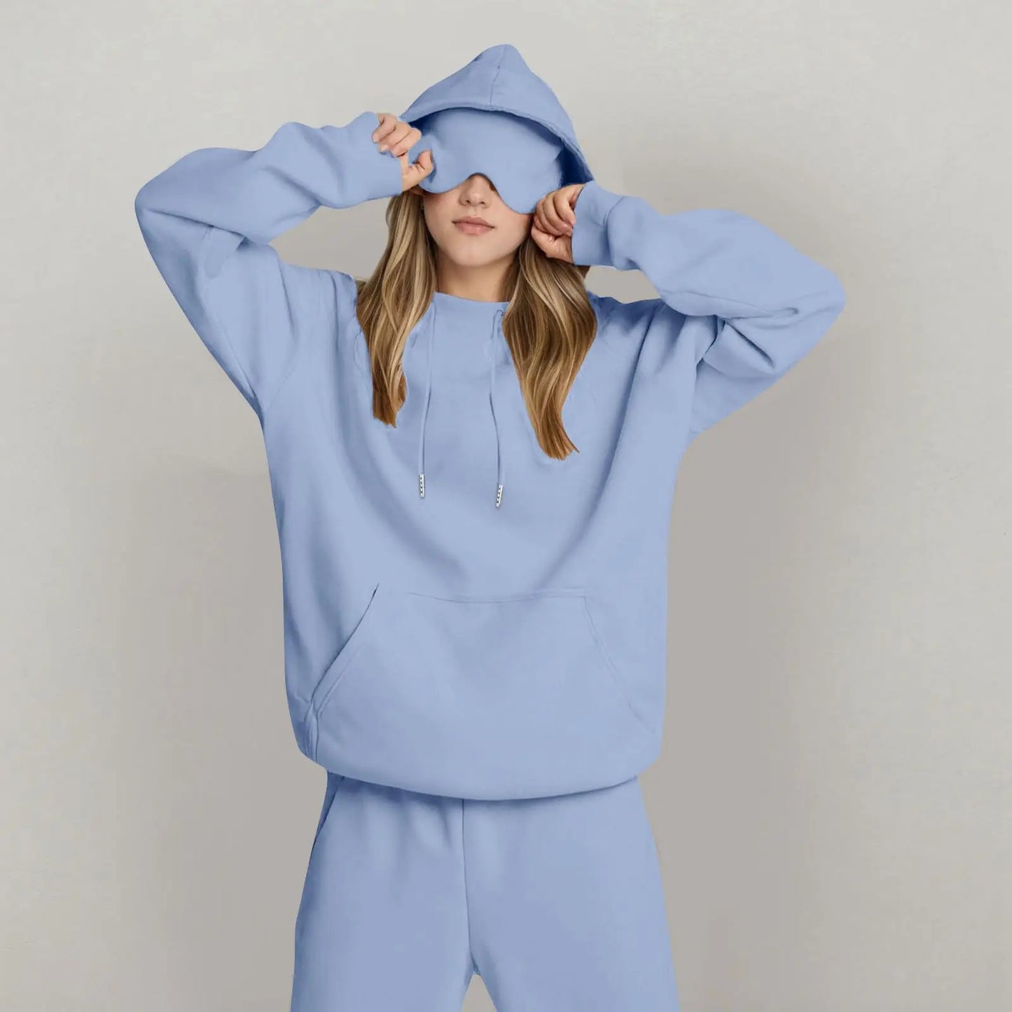 Hooded Sweatshirt with Built-In Eye Mask - Unisex Casual Pullover | StriveRiseFit