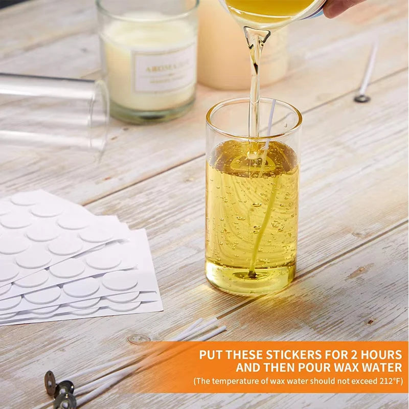 Candle Wick Stickers, 100-Pack Heat-Resistant Double-Sided Adhesive | StriveRiseFit