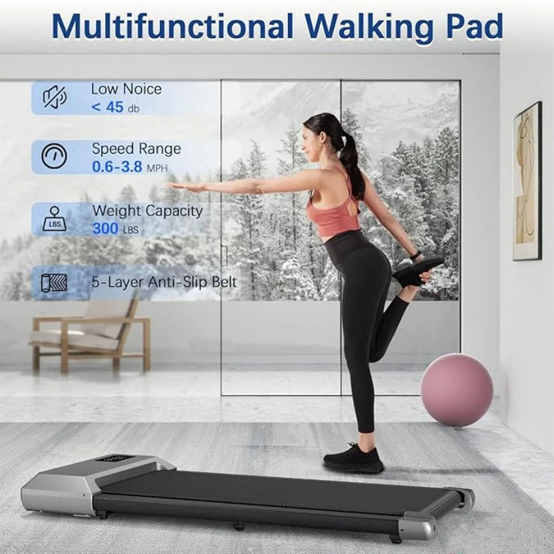 300lbs Treadmill for Home 2.5HP Treadmills Walking Pad LCD Digital Data Display 2 in1 Walking Running Fitness Exercise Machine