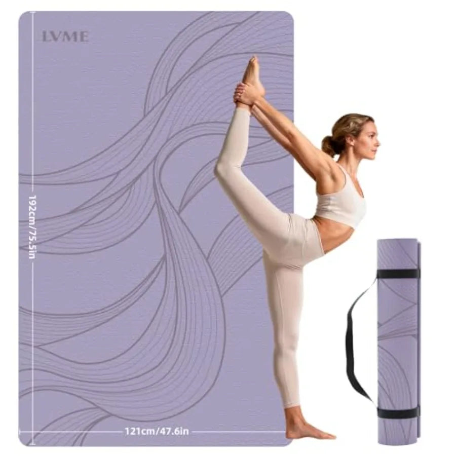 Extra Large Yoga Mat 75.5"x47.6", 10mm Thick Non-Slip TPE, 4 Colors | StriveRiseFit