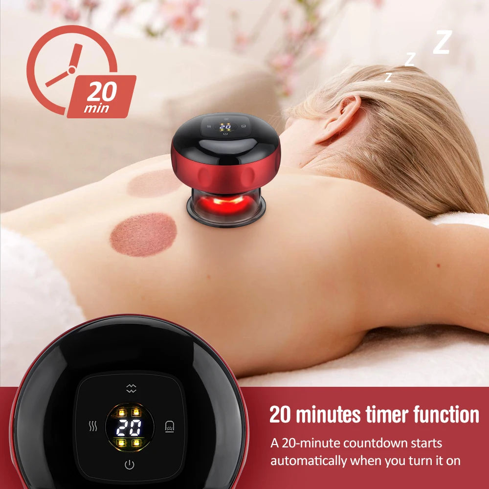 Smart Cupping Therapy Set - 12 Level Electric Cupping with Red Light