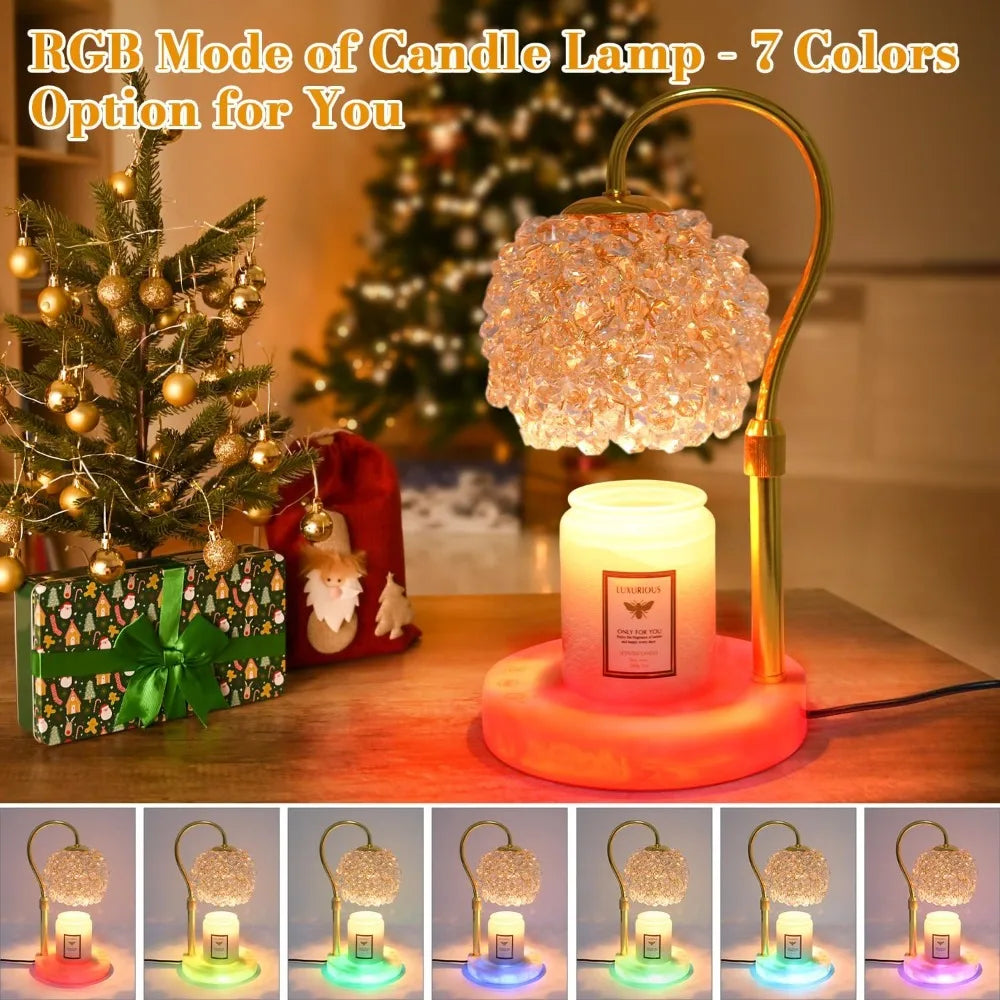 Electric Candle Lamp Warmer with RGB Mode, 312 K9  ~ Crystal Lampshade