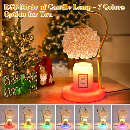 Electric Candle Lamp Warmer with RGB Mode, 312 K9  ~ Crystal Lampshade