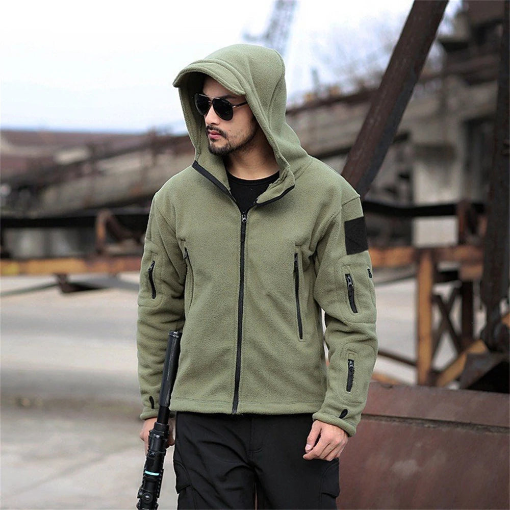 Men's Military Tactical Jacket - Winter Thermal Fleece Hooded Coat | StriveRiseFit