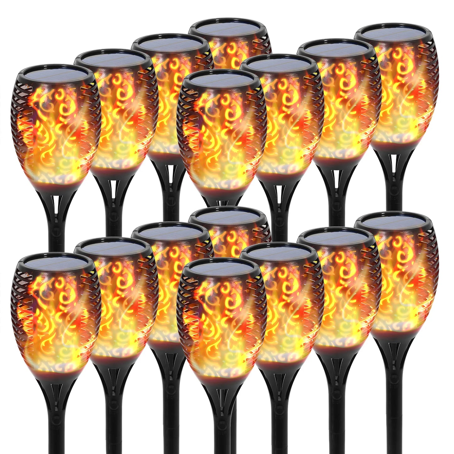 Solar Flame Torch Lights | 43" | 96 LED | Flickering | Waterproof | 4–16 Pack | StriveRiseFit