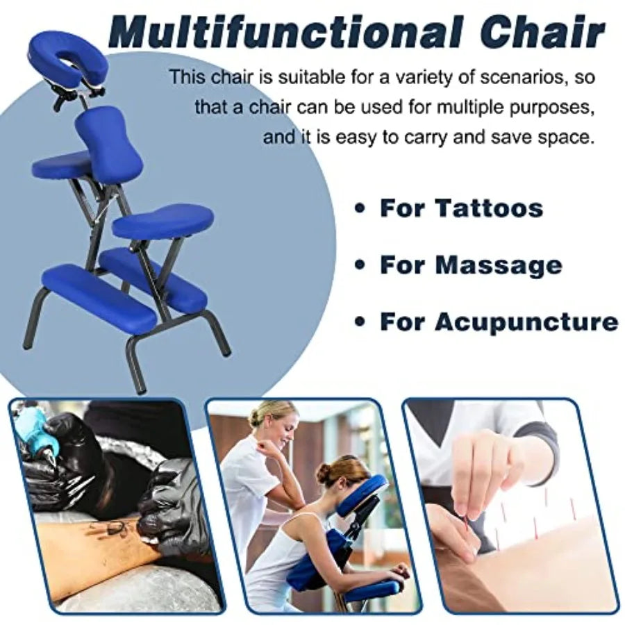 Portable Foldable Massage Chair | Adjustable Face Cradle, High-Density Cushion, Tattoo & Spa