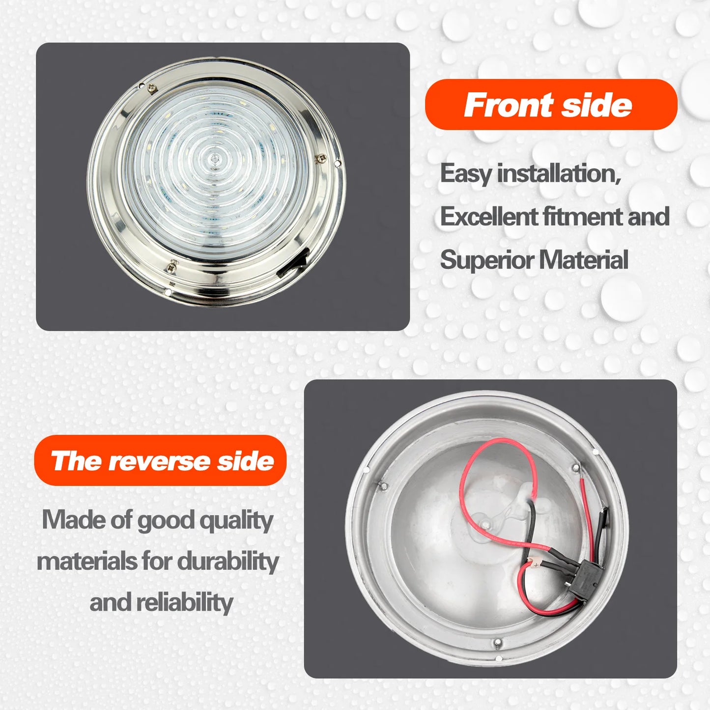 12V LED Dome Light 5.5" Stainless Steel | Boat, Marine & RV Cabin | StriveRiseFit