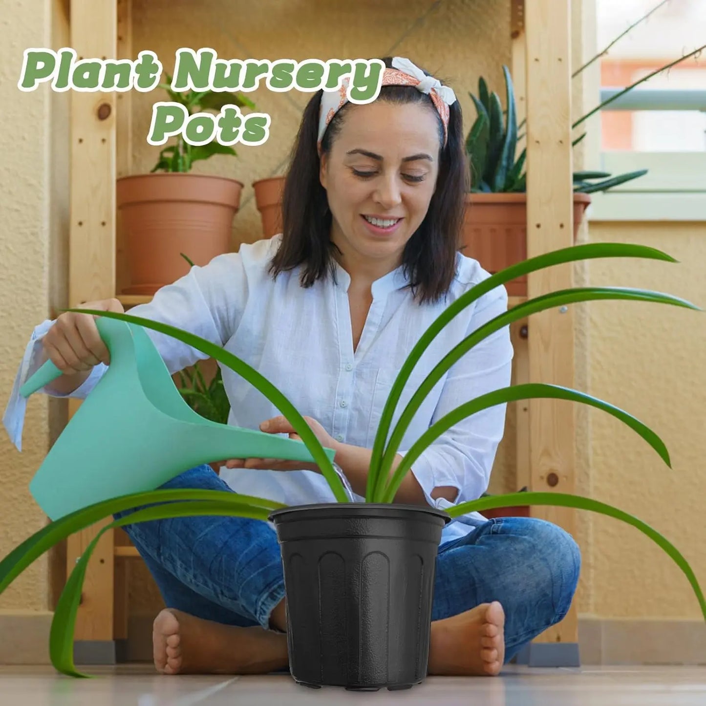 1-Gallon Black Nursery Pots | 60-Pack | Drainage Holes | Reusable | StriveRiseFit