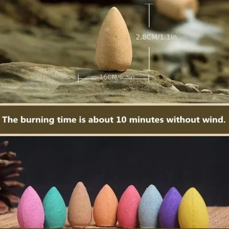 Backflow Incense Cones Mixed Natural Scents for Waterfall Burners | StriveRiseFit