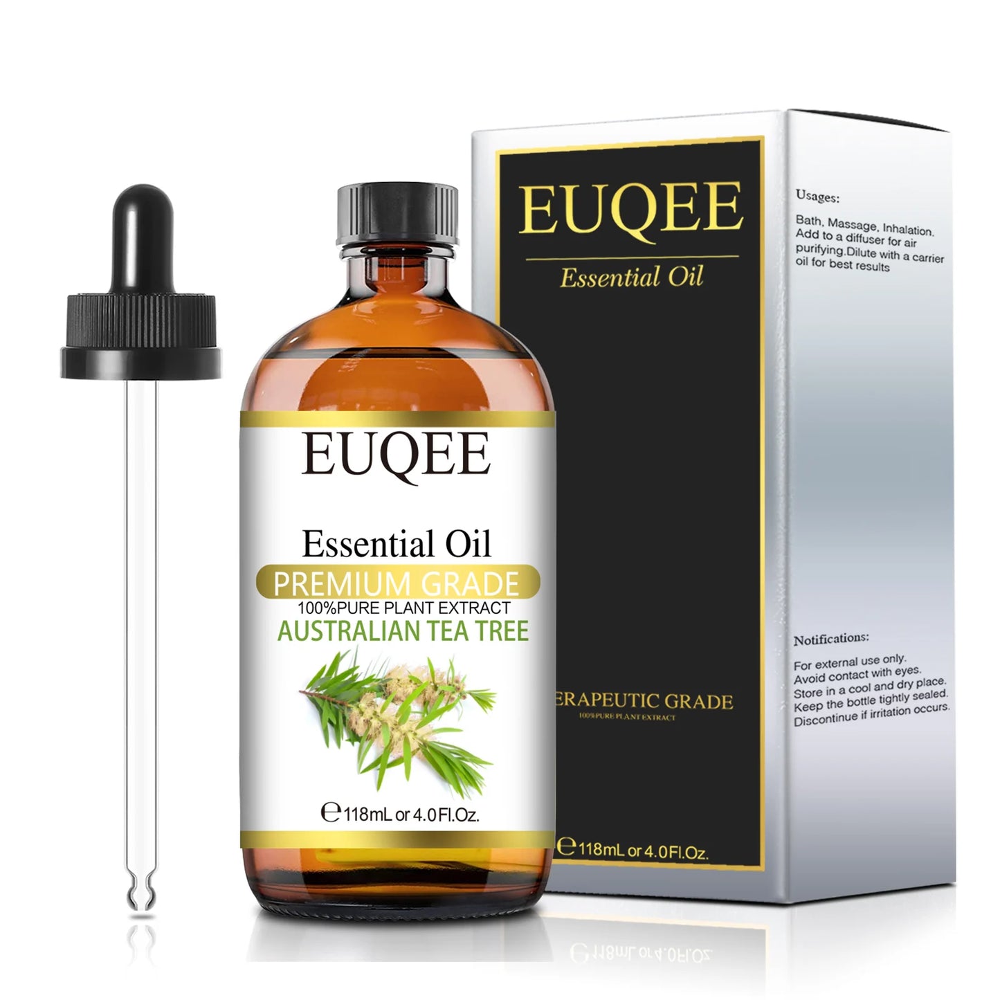 EUQEE 118ML Large Bottle of Essential Oil For Aroma Therapy Humidifier, DIY Soap, Massage