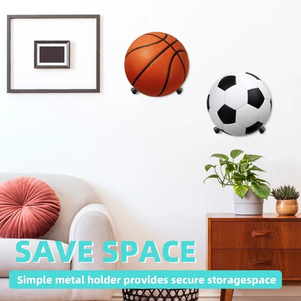 Wall Mount Exercise Ball Holder, Set of 2, Heavy-Duty Steel, Fits 55–75cm Balls | StriveRiseFit