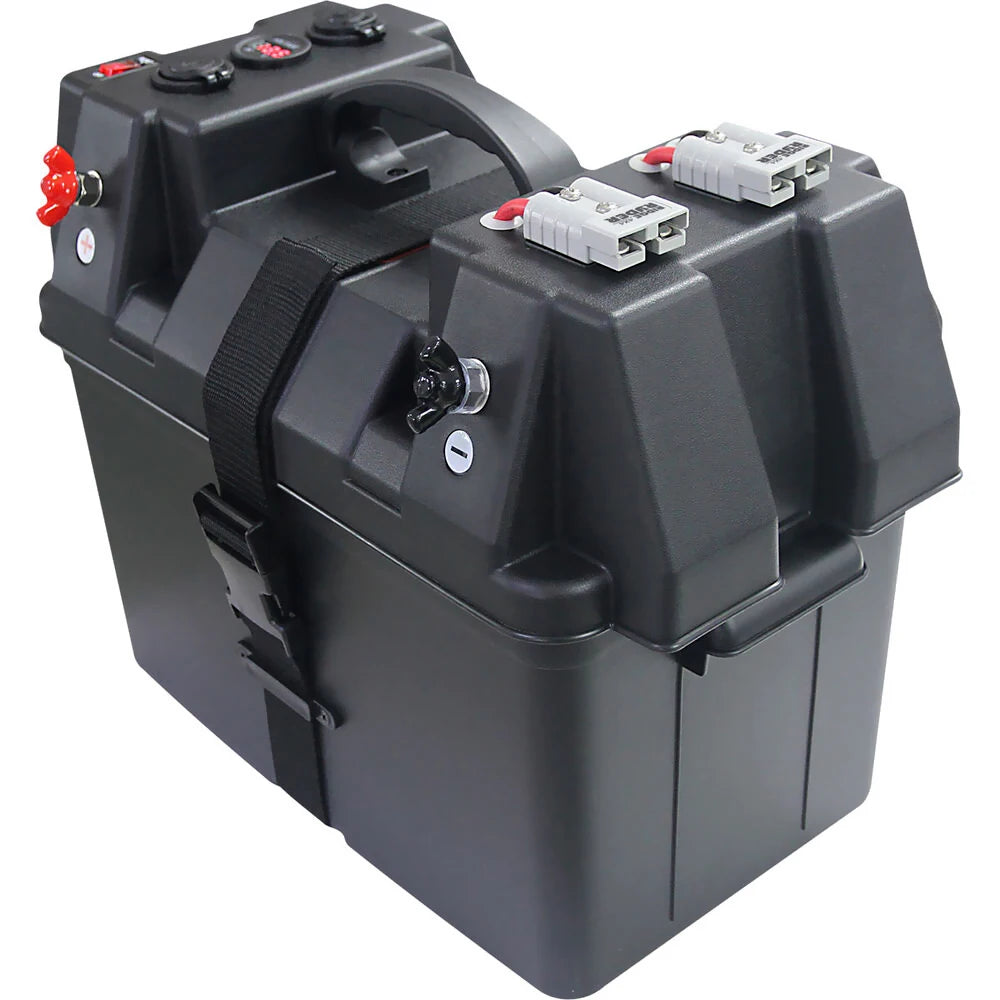 12V-24V Marine Battery Box — USB Charger, Voltmeter & Circuit Breaker | StriveRiseFit