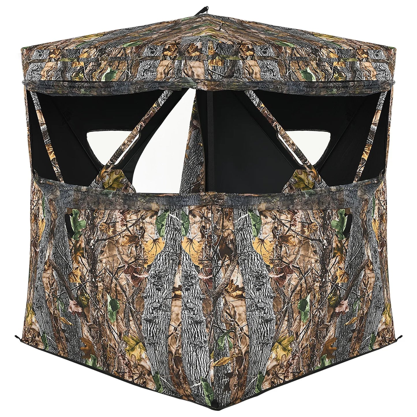 3-Person Pop-Up Hunting Blind Tent | Surround View, Slide Mesh Windows, Camouflage, 75" x 78.5" x 74"