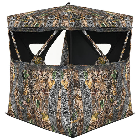 3-Person Pop-Up Hunting Blind Tent | Surround View, Slide Mesh Windows, Camouflage, 75" x 78.5" x 74"