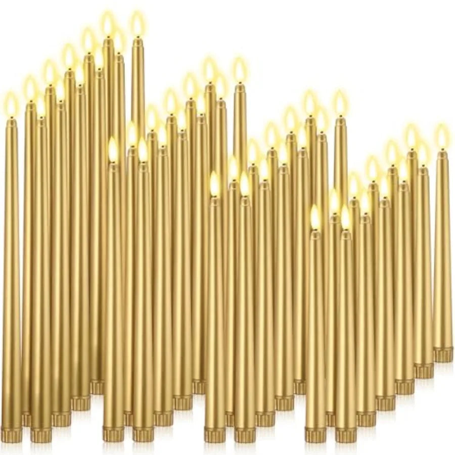 48-Piece Flameless LED Taper Candles Battery Operated 4 Sizes | StriveRiseFit
