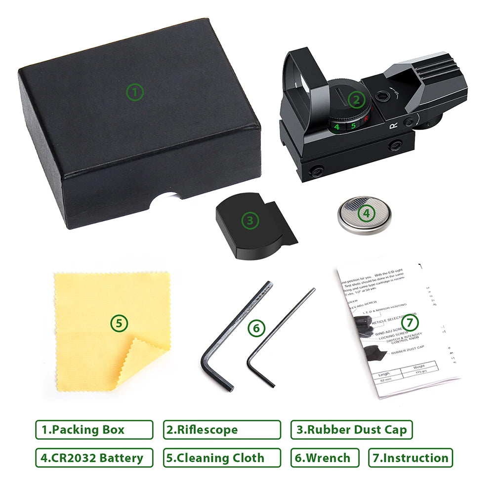 Bestsight SBD Tactical Red/Green Dot Reflex Sight - 11mm & 20mm Rail