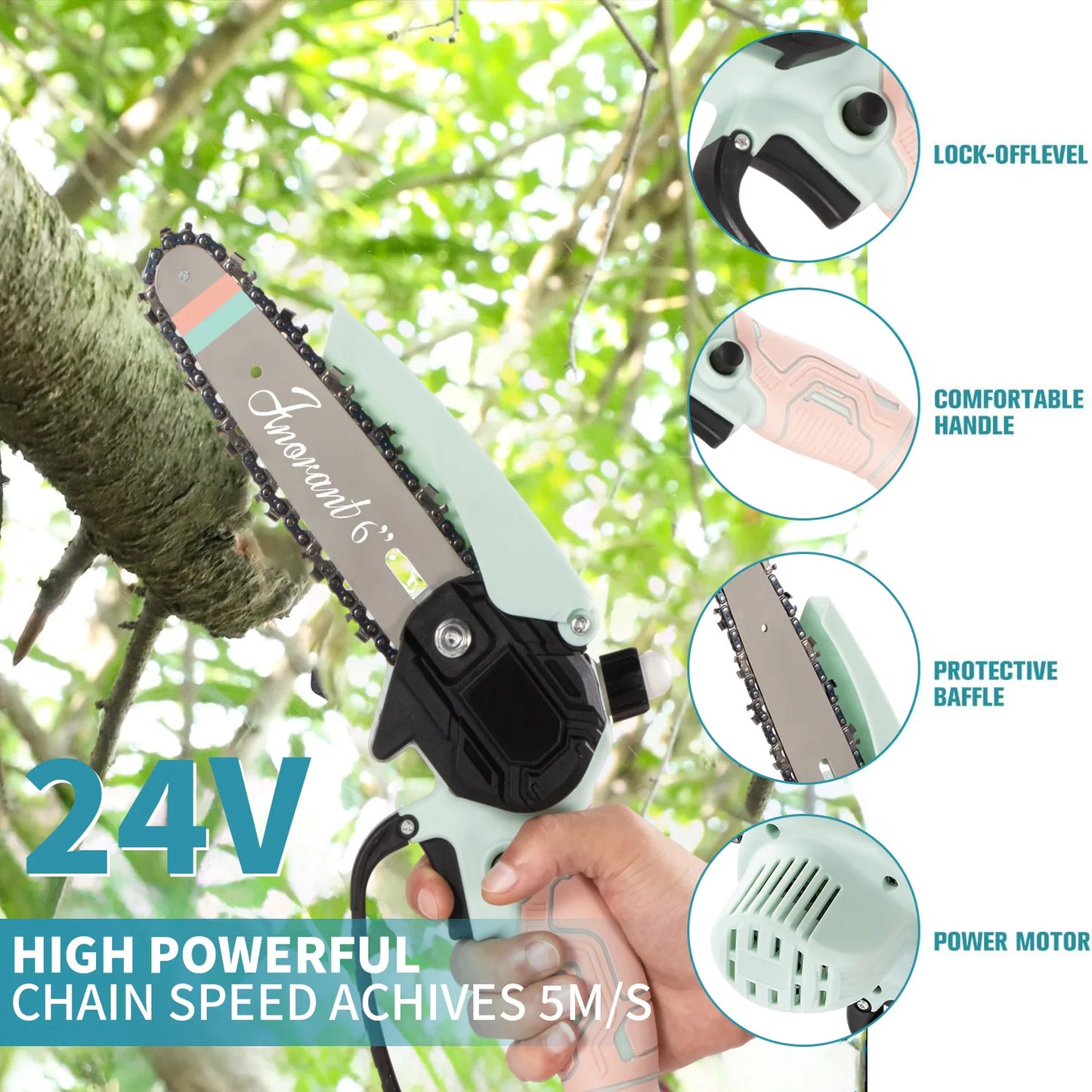 Mini Cordless Chainsaw | Handheld | Battery Powered | Multiple Colors | StriveRiseFit