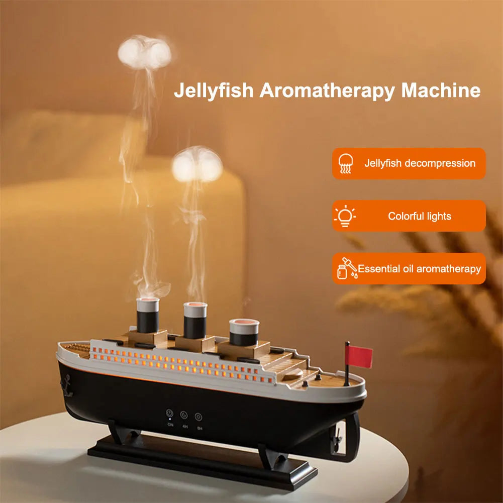 Ocean Liner Aroma Air Humidifier with Remote Control ~ Essential Oil Diffuser ~ Auto Shut-Off ~ Night Light ~ 250ml