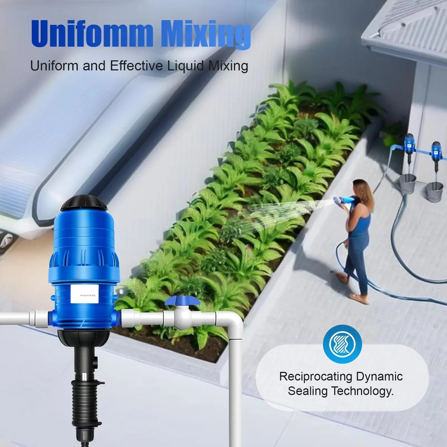 Automatic Fertilizer Injector Dispenser, Water-Driven Proportional with Hose & Accessories | StriveRiseFit