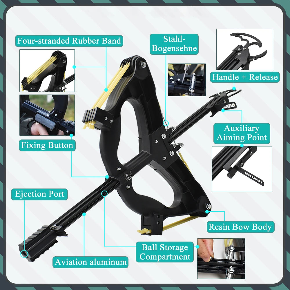 Professional Outdoor Hunting Steel Ball Bow High Power Slingshot