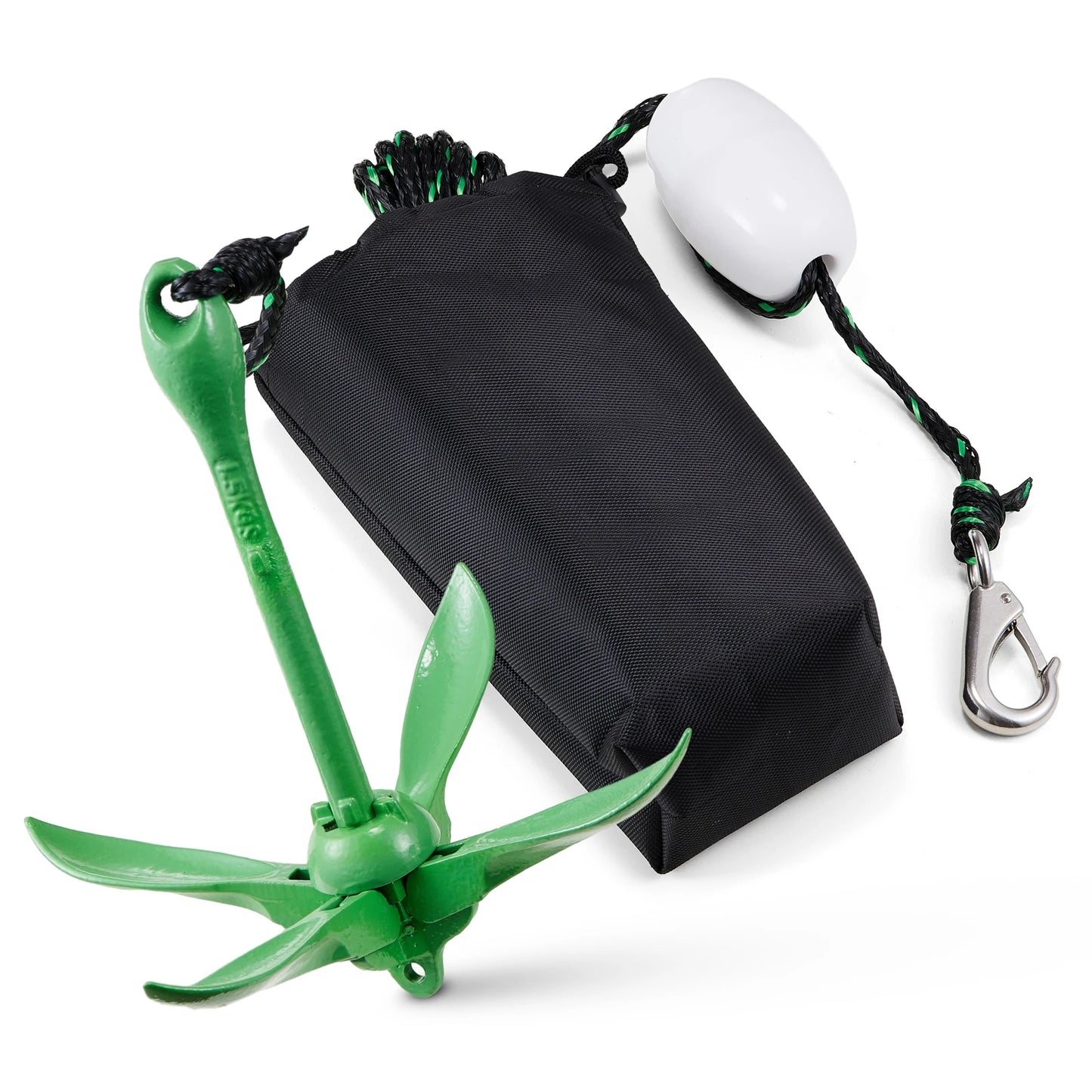 3.5 lb Folding Kayak Anchor Kit — 4-Fluke with Rope, Buoy & Storage Bag | StriveRiseFit