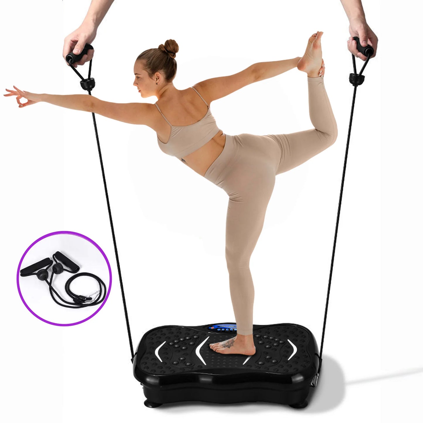 Vibration Plate Exercise Machine ~ Full Body Workout ~ Power Vibration Includes Resistance Bands ~ Fitness Equipment ~ Weight Loss