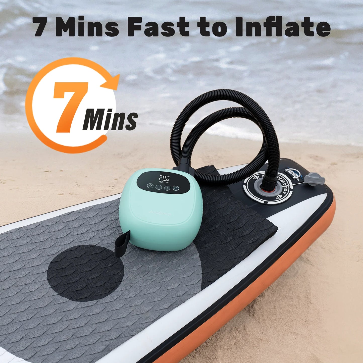 dwndpump DP3 Electric SUP Pump - 20PSI, 38.48Wh Battery for Paddle Boards & Kayaks