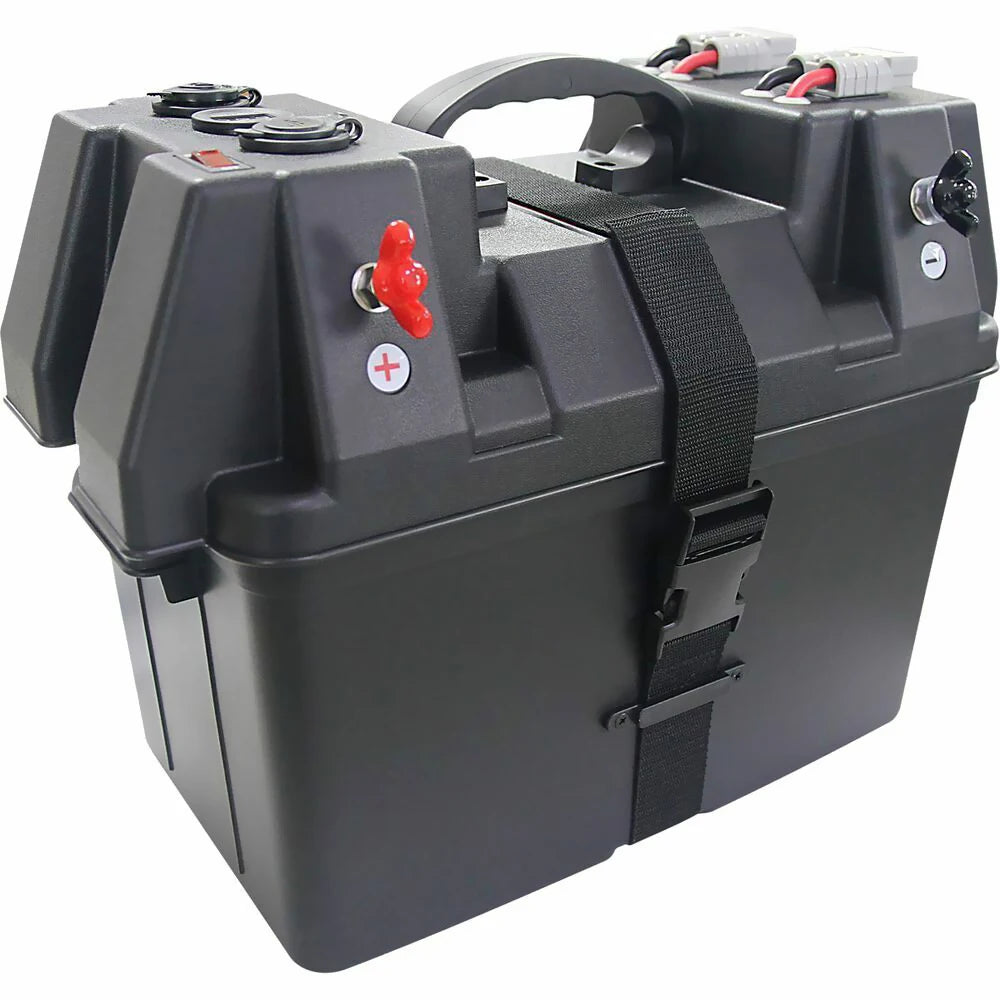 12V-24V Marine Battery Box — USB Charger, Voltmeter & Circuit Breaker | StriveRiseFit