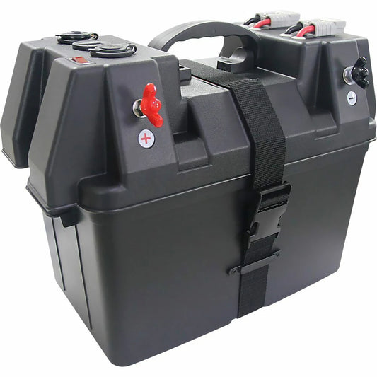 12V-24V Marine Battery Box — USB Charger, Voltmeter & Circuit Breaker | StriveRiseFit