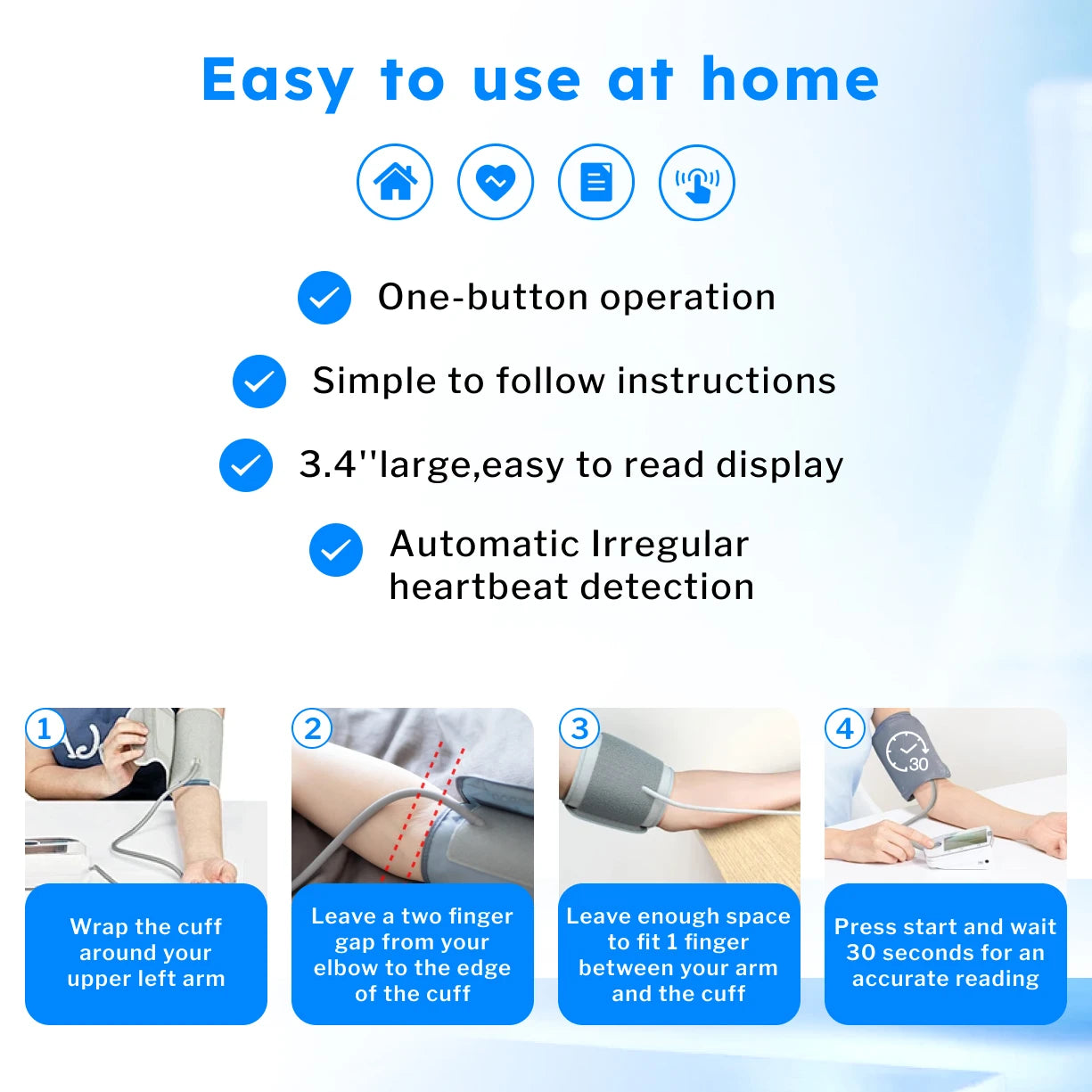 Blood Pressure Monitor - Automatic Upper Arm BP & Heart Rate Monitor | StriveRiseFit
