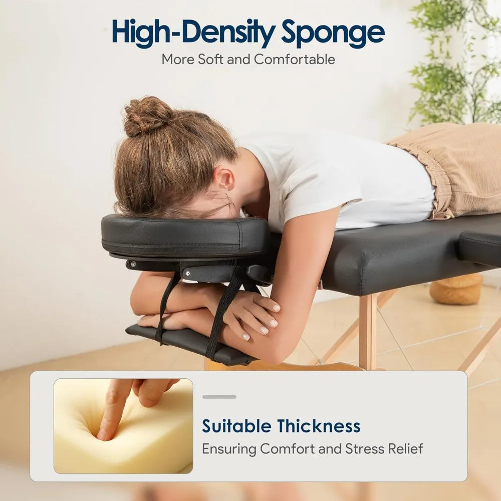 Portable Massage Table 24" Wide - Adjustable Height Wooden Spa Bed | StriveRiseFit