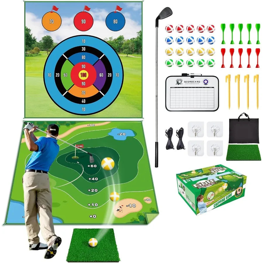 Golf Hitting Mat 70x70, Double-Sided 2-in-1, Indoor & Outdoor Practice | StriveRiseFit