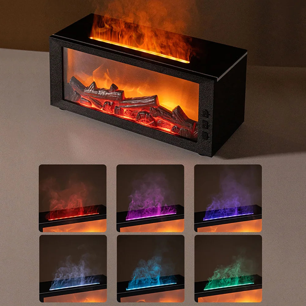 Fireplace Flame Aroma Diffuser 7-Color Humidifier with Remote & Timer | StriveRiseFit