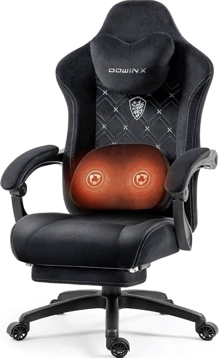 Dowinx Fabric Gaming Chair with Heated Massage - Big & Tall Gamer Chair