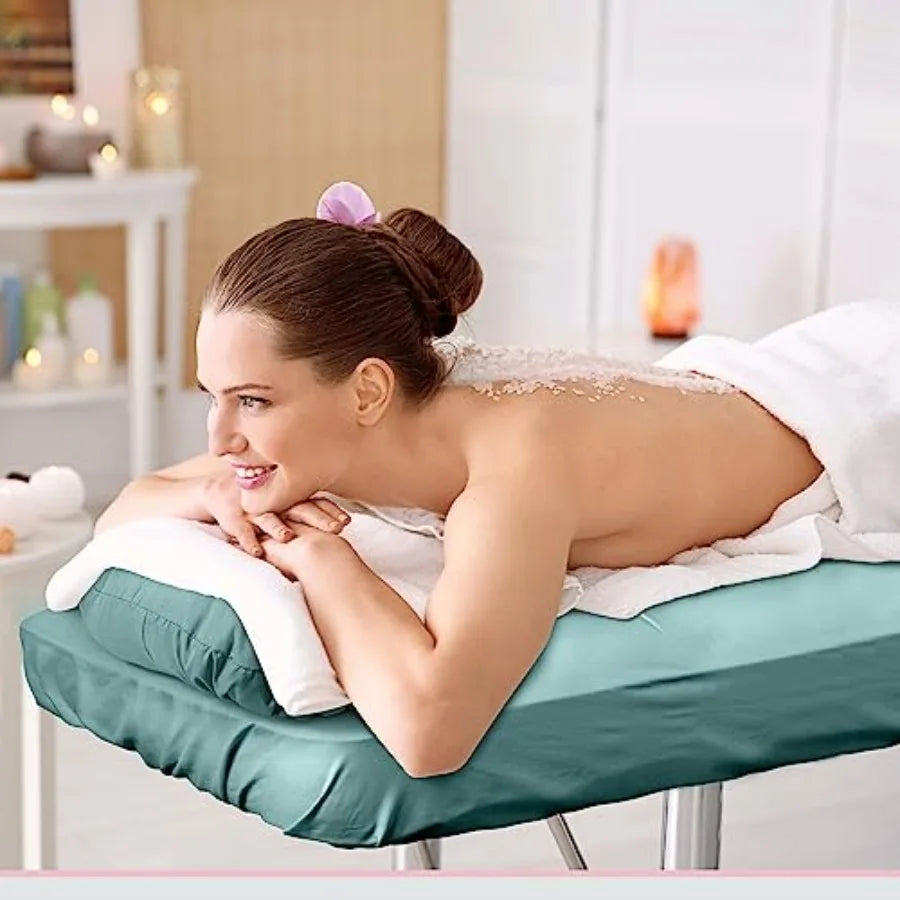 Microfiber Massage Table Sheet Set | Flat Sheet, Fitted Sheet & Face Rest Cover Included, Salon & Spa