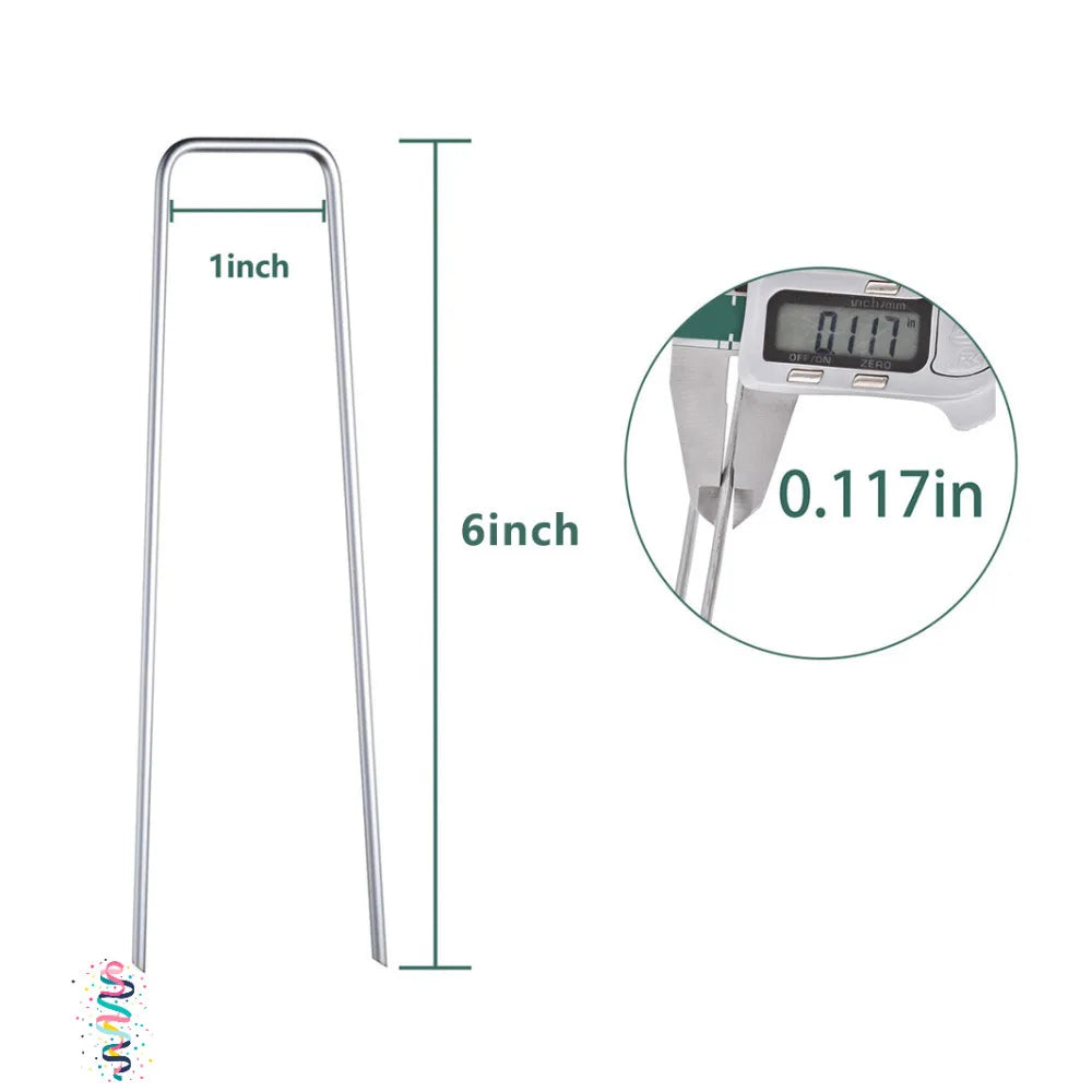 500-Pack 6" Galvanized Landscape Staples U-Shaped 11 Gauge Garden Stakes | StriveRiseFit