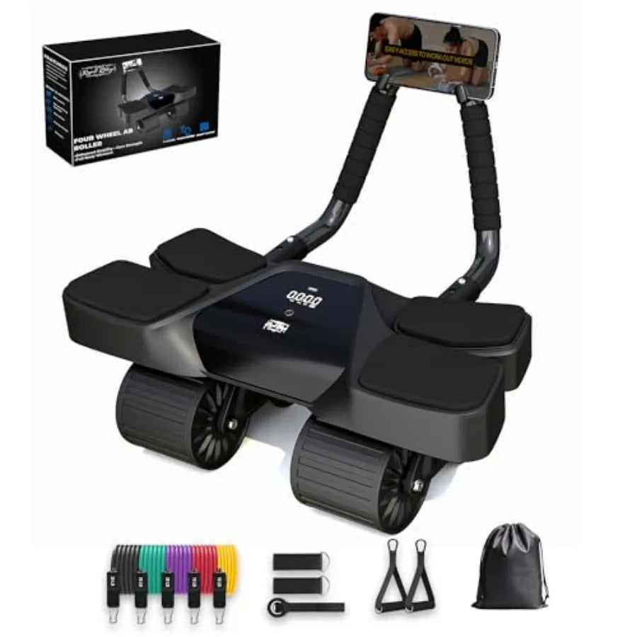 13-in-1 Ab Roller Home Gym Kit with 4-Wheel Roller, Resistance Bands & Ankle Straps | StriveRiseFit