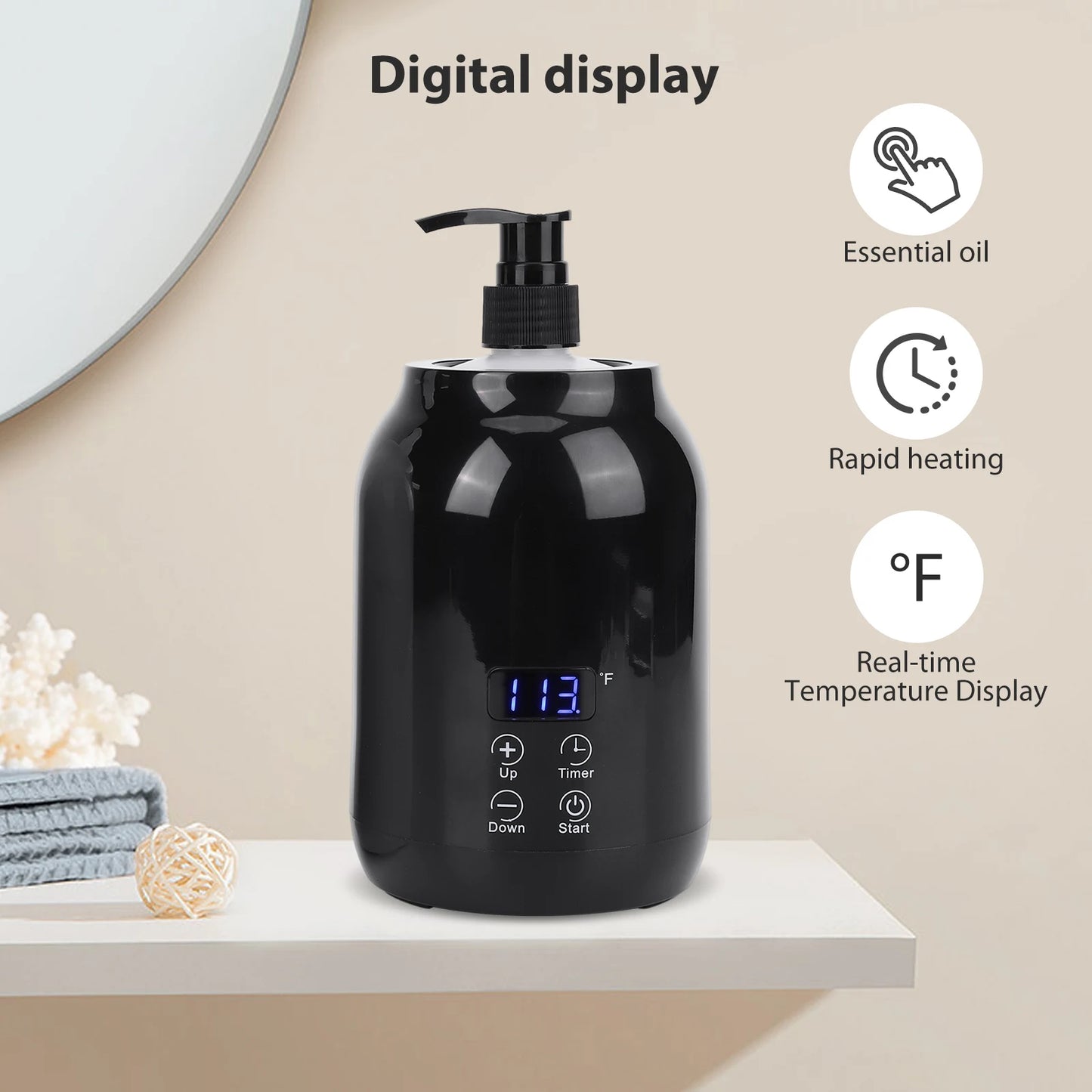 Massage Oil Warmer - Fast Heat Timer for Spa & Salon Use